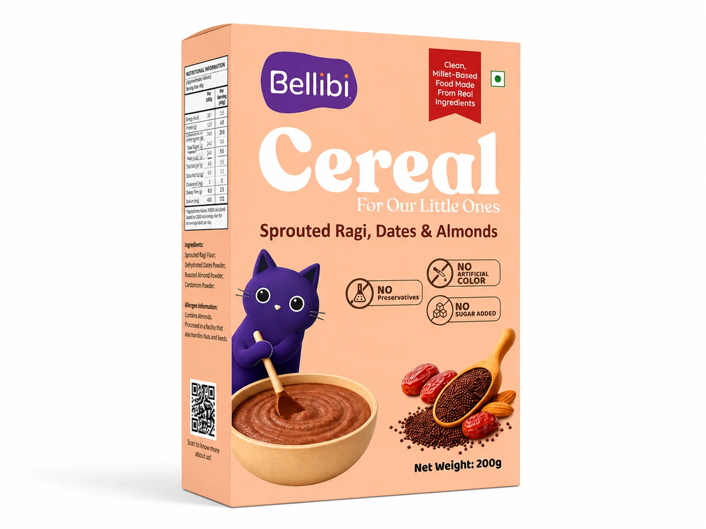 Sprouted Ragi Almond & Dates Cereal